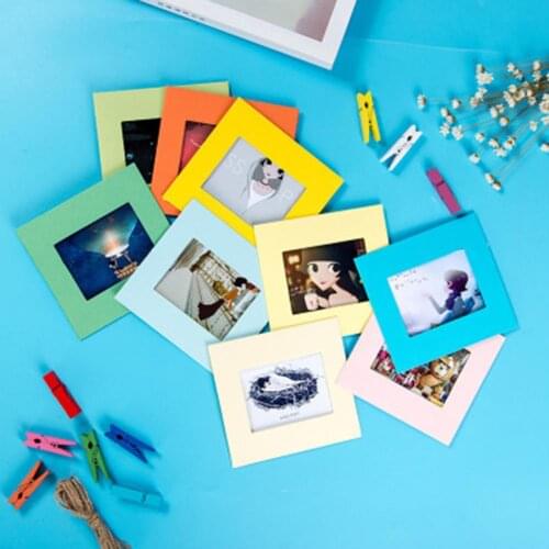 7Pcs Wood Combination Paper Photo Frame With Clip Rope Wall Photo Hanging Paper Picture Holder DIY Photo Album Wall Decoration
