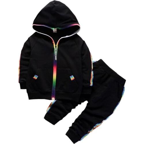 Spring Autumn Baby Clothes Boys Girls Cotton Hooded Jacket Pants 2Pcs/Set Kids Fashion Suit Infant Clothing Toddler Tracksuits
