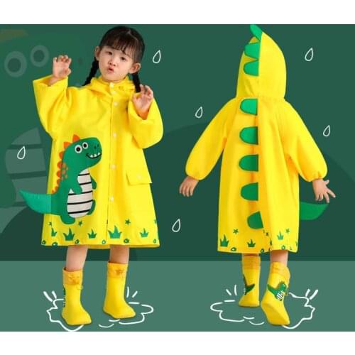 Children Raincoat Waterproof Jackets Girls Boy Hooded Cartoon Kids One-Piece Rain Coat Toddler Rain Gear Suit Rain Outfits