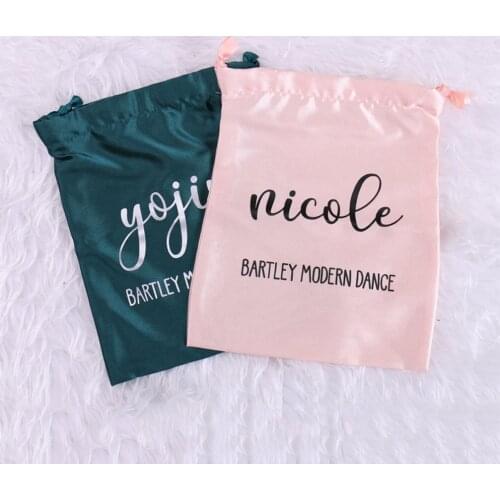 Personalized Text Wedding Bachelorette Hen Party Favors Bridesmaid Proposal Custom Name Jewelry Packaging Satin Bags