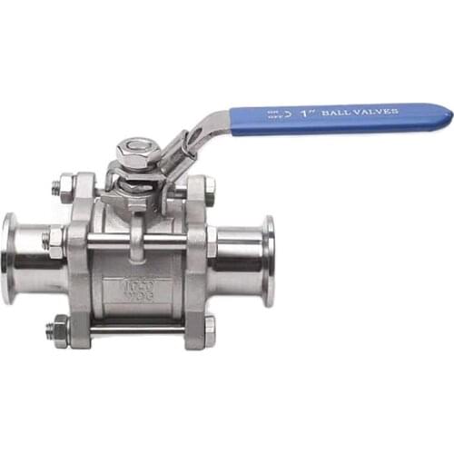 CK 1/2" 3/4” 1” 1-1/4" SS304 Stainless Steel Sanitary Ball Valve 3 Three Piece 50.5mm Tri Clamp Ferrule Type For Homebrew Diary