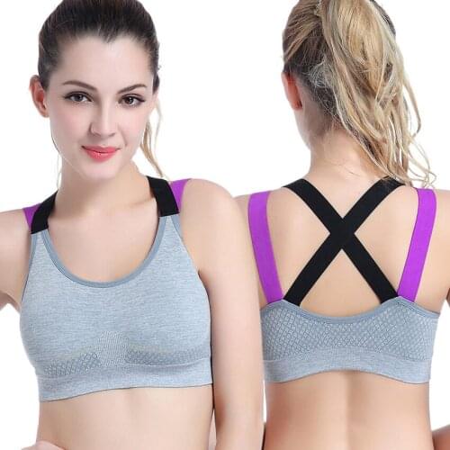 Sexy Crop Top Sports Tank Women Cross Shoulder Strap Gym Sports Running Jogger Vest Sexy Yoga Padded Tops Camisole