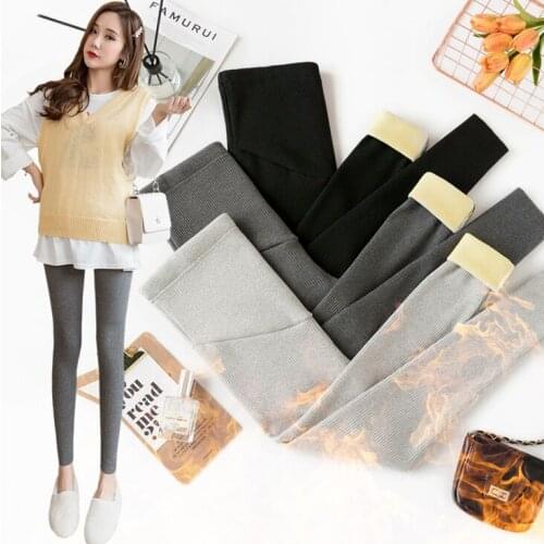 Maternity Leggings For Pregnant Women Clothes Autumn Winter Velvet Warm Pregnancy Pants Trousers Pantalon Grossesse Femmel