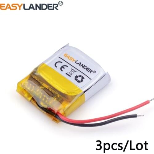 3pcs/Lot 3.7v lithium Li ion polymer rechargeable battery 401515 50mAh For MP3/4/5 Bluetooth interphone battery monitor 041515