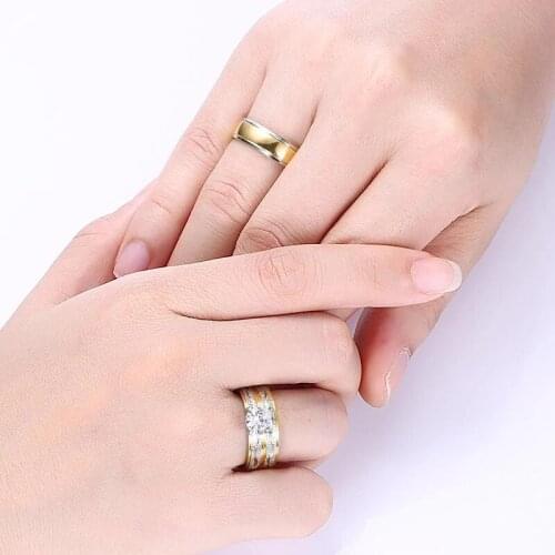 Fashion Couple Rings Woman Zirconia Rings Set Man Wedding Engagement Ring Lover Gifts Alloy Accessories