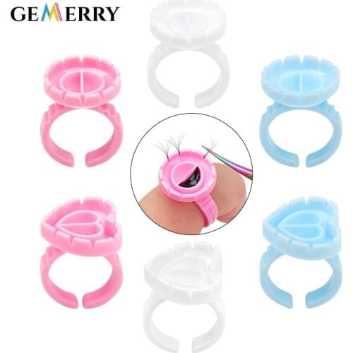 100pcs / Set Glue Rings Cups Disposable Eyelash Extension Glue Tattoo Ink Holder S / M /L Grafting Lash Tool Accessories