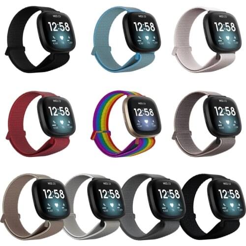 Nylon Loop Woven Strap for Fitbit Versa 3 band Smart watch replacment Watchband Sport Bracelet for Fitbit Versa Sense band