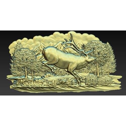 Deer 3D model relief STL model for CNC Router carving engraving artcam aspire