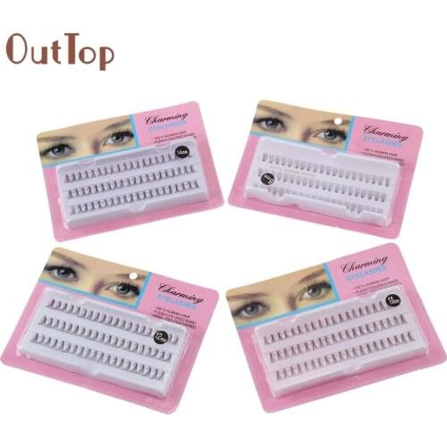 OutTop Eyelashes 1 Box Eyelashes Bundles 60 Stand Premium Corner Flare Cluster Lashes False Eyelash Makeup 2018 DEC19