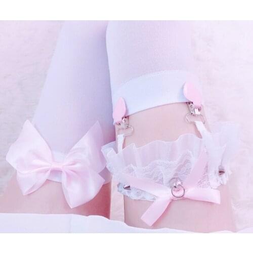 Heart Sexy Thigh Ring Accessories Japanese Girls Lace Suspender Socks Clip European and American Leg Ring Garter