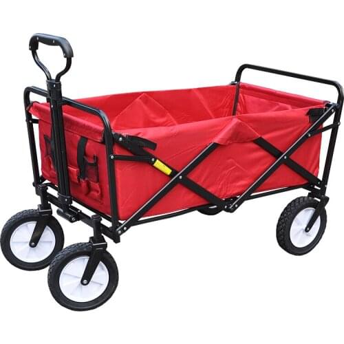 Camping Shopping Cart Portable Steel Frame Outdoor Camping Cart Collapsible Folding Outdoor Utility Wagon