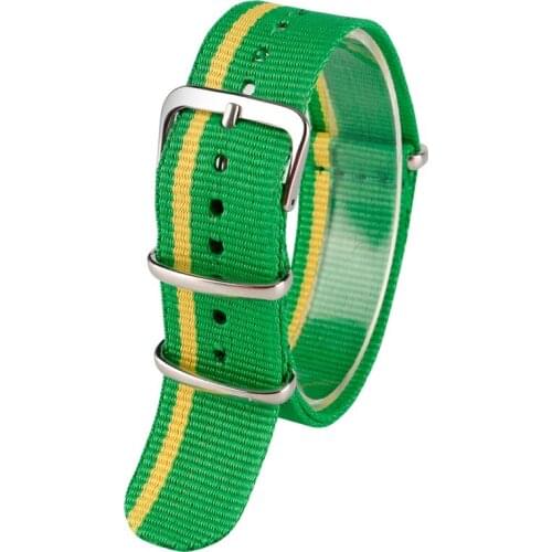 20mm Sport NATO Style Fabric Canvas Watchband Ourdoor Soft Replacement Green Casual Nylon Watch Strap Band + 2 Spring Bars