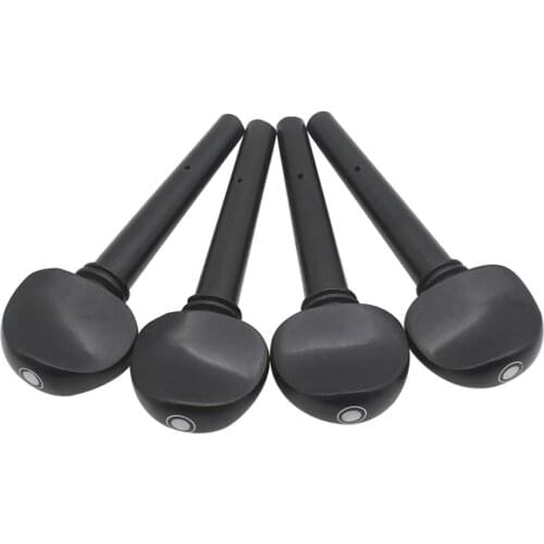 Handmade 4 Pieces Ebony Cello Tuning Pegs Tuners DIY for 3/4 4/4 Size Cellos Accessory