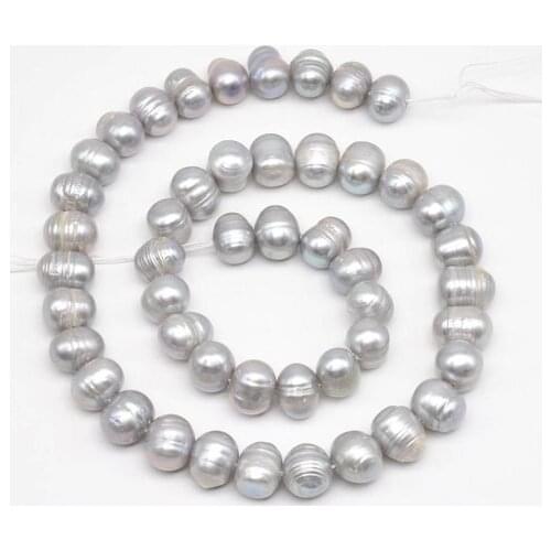 Gray Freshwater Pearl Loose Beads,AA 9-10mm Baroque Ringed Pearl Beads,New Free Shipping