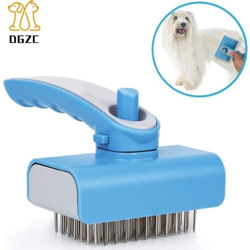 Dog Grooming Brush, Self-cleaning Slicker Brush Removes Tangled Knots, Loose Short and Long Hair with Massaging Effect for Dogs
