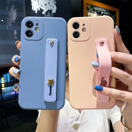 Fabulous Liquid Silicone Wrist Strap Phone Holder For Samsung A71 A51 A12 A21S A20 A30 A50 A31 S20 S21U S10 M31 Phone Case Cover