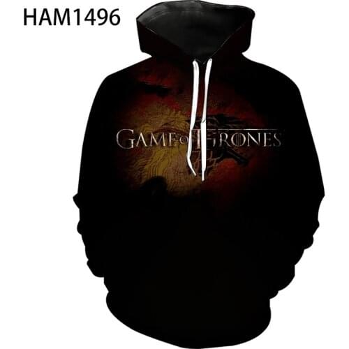 Summer new 3D hooded mens and womens Sweatshirt game of threads printed boys' and girls' home retro street fashion Pullover