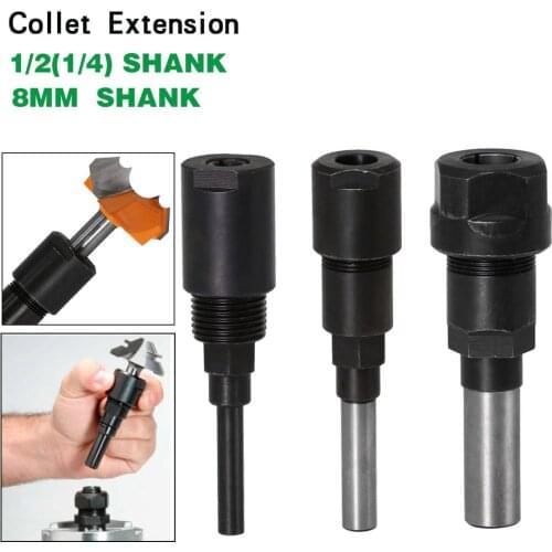 1/4" 8mm 12mm 1/2"Shank high quality Router bits Collet Extension Engraving machine extension rod Milling cutter for Wood tools
