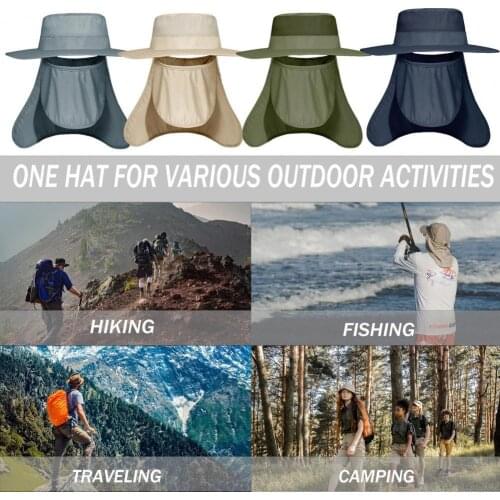 Moisture-wicking Bucket Hat 360 Degree Protection UV-proof Detachable Breathable Anti-scratch Outdoor Fishing Unisex for Daily