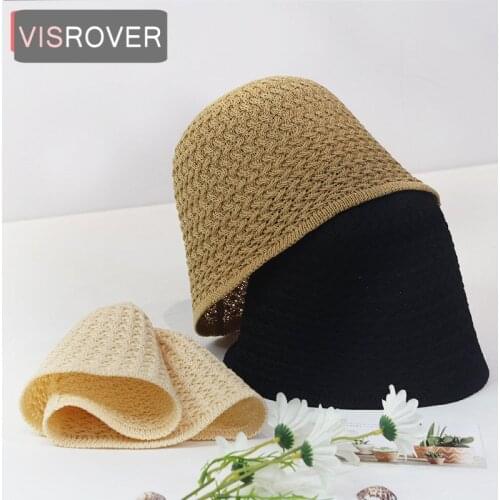 VISROVER 3 Colorway Foldable Rope Hat Black Hip Hop Cap For Women Summer Cap Small Edge Beach Sun Fishman Hat Gift Wholesales