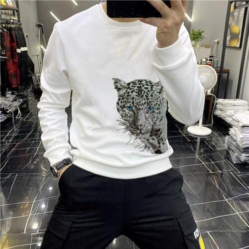 Winter Mens Hoodie High Quality Fabric Warmth Retro Hot Diamond Design Oversized Hoody Youth Street Wear