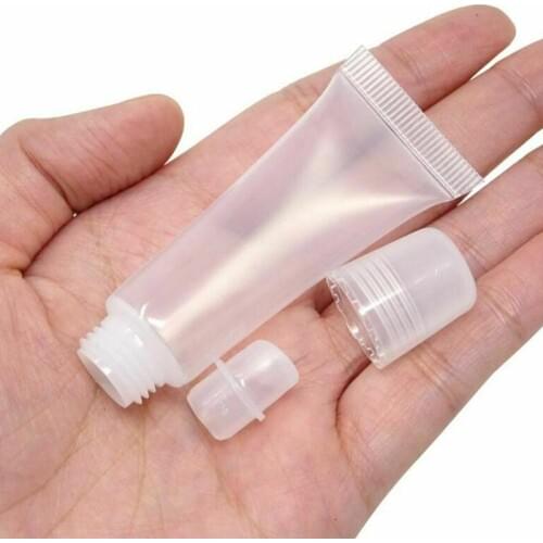 10pcs 8ml Soft Empty Cosmetic Lip Gloss Empty Refillable Tubes Plastic Clear Lip Balm Makeup Containers Tools Wholesale