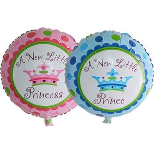2018 Baloons Balon New Little Princess Baby Shower Prince Crown Foil Balloons Boy Girl Balls Birthday Party Decoration Globos