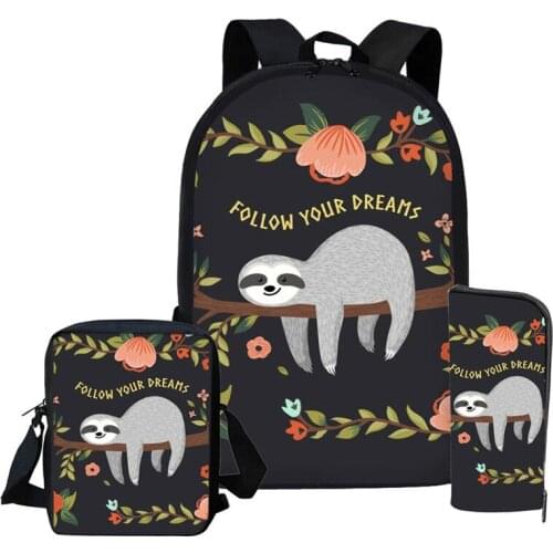 2021 Cute Sloth School Backpacks Women Fashion Students School Bags For Teenage Girls Kid Backpacks Travel Mochila