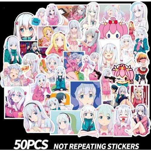 50Pcs Eromanga teacher Anime Stickers Cute Kawaii Izumi Sagiri Scrapbooking Sticker Anime Girls Stickers For Laptop Fridge Phone