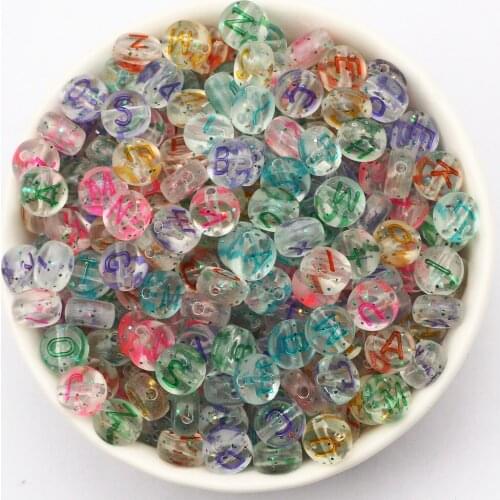 7mm Starry Sky Mixed Letter Acrylic Beads Round Spacer Alphabet Beads For Jewelry Making DIY Crafts Scrapbooking Decoration