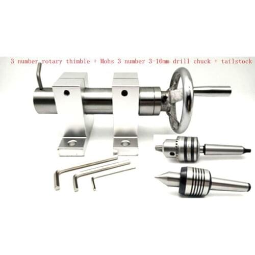 Mini Bead Machine Woodworking Lathe Accessories Plum Rotating Thimble Chuck Tool Holder Tailstock Spindle Lathe Tailstock