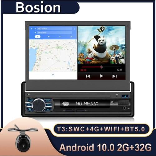 Android 10. Auto Radio In-Dash 1 DIN 7 inch Retractable Car Stereo Headunit Bluetooth Car Radio Google Map FM/USB/Remote control