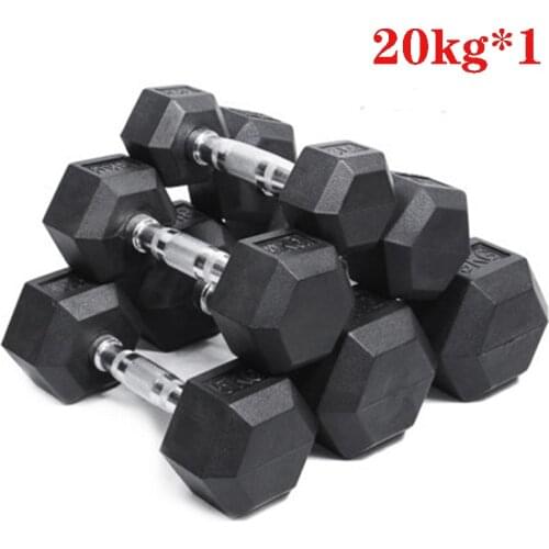 20kg Coated Hexagonal Dumbbell Weight Chrome Plated Handle Dumbbell Gym Equipment Workout Weight Pesas Gimnasio Kettle Set