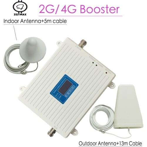 GSM 900 4G LTE 1800 (FDD Band 3) Dual Band Repeater LCD Display 70dB Gain GSM 900mhz DCS 1800mhz Cellular Mobile Signal Booster