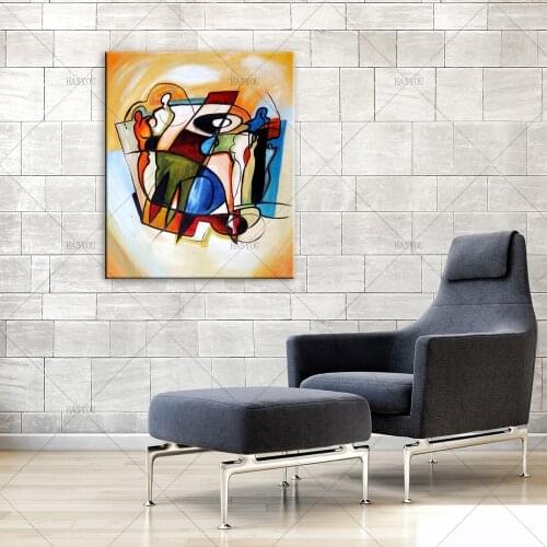 HASYOU New Design Handmade Beautiful Colors Instrument Concert Oil Painting On Canvas Abstract Artwork Living Room Decoration