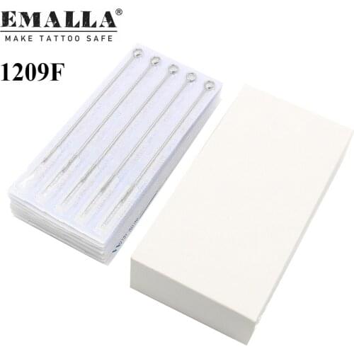 50PCS Professional 9F Tattoo Needles 9 Flat Single Sterilize Tattoo Needles Stainless Steel Free Shipping