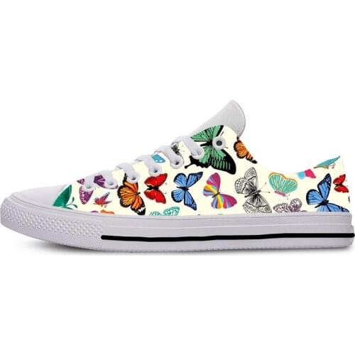 Butterfly Cartoon Aesthetic Cute Fashion Casual Cloth Shoes Low Top Lightweight Breathable 3D Printed women Men Female Sneakers