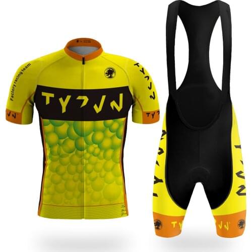Summer TYZVN Pro Cycling Clothing Mens Short Sleeve Jersey Suits Bermuda Ciclismo Masculina Black Bib Shorts Camisa Masculina