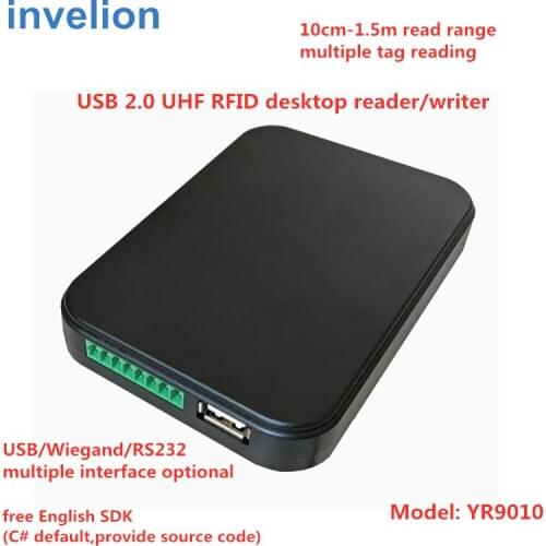 Linux driver uhf rfid reader and writer uhf hot selling desktop usb uhf long range rfid reader with free SDK