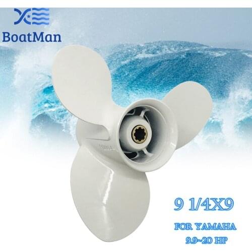 63V-45945-00-EL Boat Propeller 9 1/4x9 For Yamaha Outboard Motor 9.9-20HP Aluminum 8 Tooth Spline Engine Part