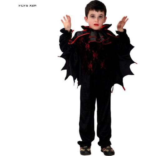 M-XL Boys Vampire Cosplay Kids Children Halloween Demon Bat Scary Costume Carnival Purim Masked Ball Masquerade Rave party dress