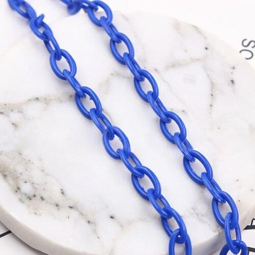2 PCs Fashion Colorful Plastic Closed Soldered Link Cable Chain Jewelry Making Findings Oval Earrings DIY 13x8mm, 42cm Long