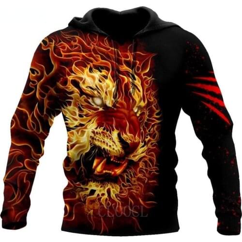 CLOOCL Brand Fashion Hoodies Animal Angry Tiger 3D All Over Printed Mens Hooded Sweatshirt Unisex Zip Pullover Casual Jacket