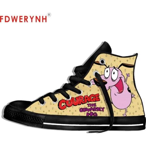 Mens Casual Canvas Shoes The Cowardly Dog 3D Men Casual Shoes Fashion Light Breathable Summer Outdoor Mens Mesh Shoes