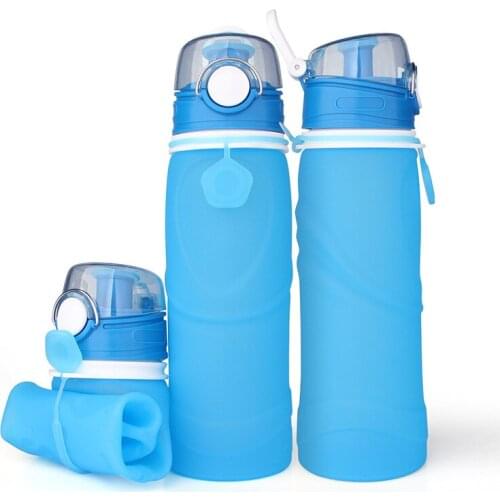 High Quality 750ML Portable Foldable Leakproof Water Bottle Kettle Silicone Folding Water Bottle