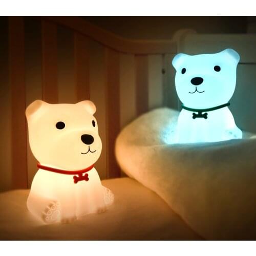 Bedside Therapy Silicone Rechargeable Dog Shaped lamp Cool Baby Nursing Night Sleep Light