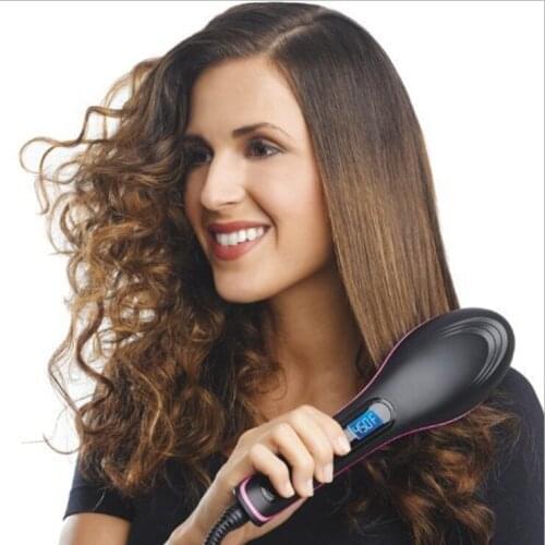 Professional Electric Hair Straightener, hand-held portable brush, liquid crystal display, hair straightener, healthy comb