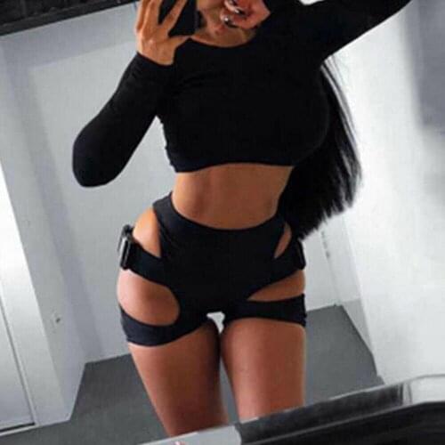 Women Ladies Shorts High Waist Hollow Out Buckle Stretch Biker Short Femme Leopard Black Workout Spandex Shorts short feminino