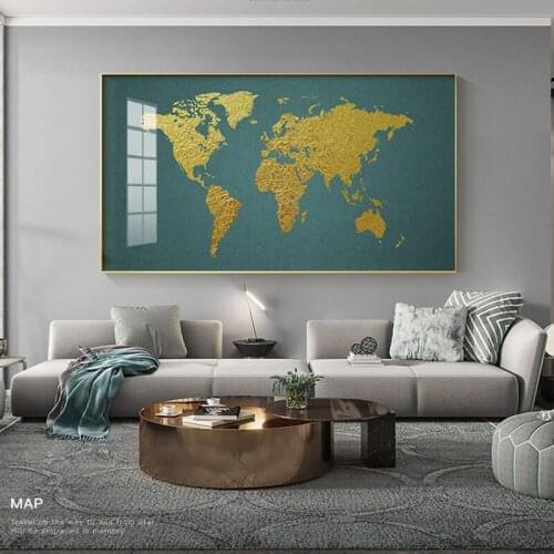 Modern Poster World Map Canvas Painting Fashion Prints and Posters Wall Pictures for Living Room Bedroom Nodic Home Decoration