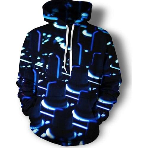 New Autumn Winter Printed Hoodie 3d Edit Music Button Pattern Sweatshirt Men Hip Hop Style Pullover Long Sleeve Streetwear Homme